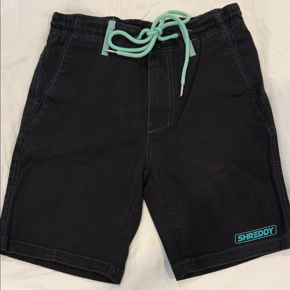 Black Men's Shorts with Mint Accents